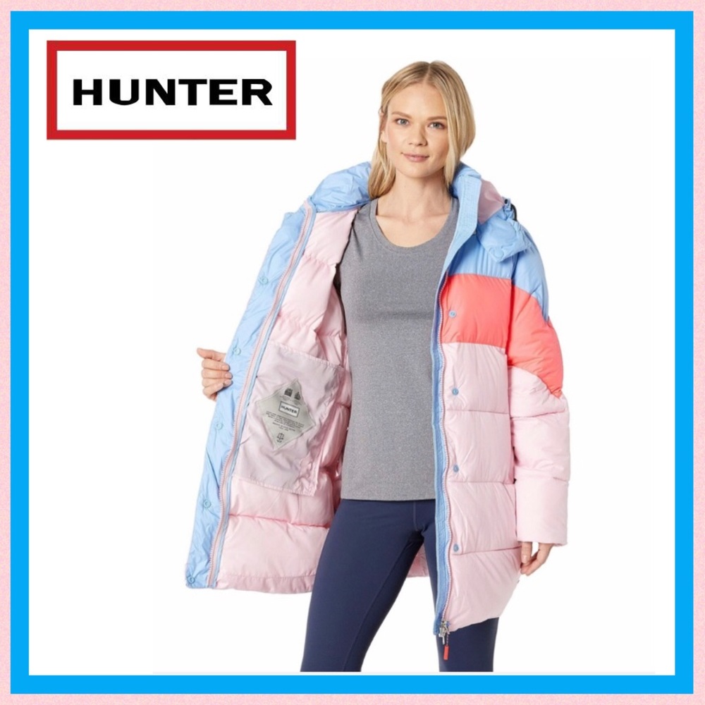Hunter Original Puffer Jacket Vivid Blue Pink - Picture 11 of 16
